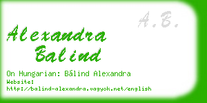 alexandra balind business card