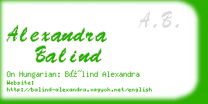 alexandra balind business card